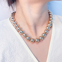 Collier simple tendance 2026 en gros pour femmes, plaqué or, boule ronde, chaîne à maillons en plastique CCB, pour cadeau