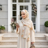 Écharpes et châles ethniques uniques à motifs floraux imprimés, vente en gros, populaires à Dubaï, voiles élégants en soie et mousseline imprimée, hijabs en voile