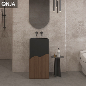 Usine En Gros Creative Art Bassin <span class=keywords><strong>Pierre</strong></span> Artificielle <span class=keywords><strong>Colonne</strong></span> Intégrée Bassin Salle De Bains Base Indépendante Lavabo Lavabo - Product Image 4
