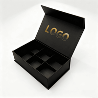 Boîte d'emballage cadeau magnétique en carton, vente en gros, couleur noire personnalisée, boîte rigide pour parfum, bougie, emballage de luxe en papier