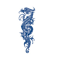 Autocollant de tatouage temporaire professionnel semi-permanent non toxique imperméable noir pour la main, le bras, le corps, pochoir pour encre de tatouage