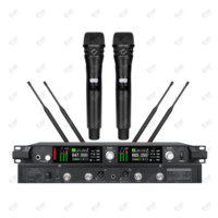 Sistema de Micrófono Inalámbrico UHF PLL de 2 Canales ADX800, Multifuncional, con Detección de Espectro Integrada, Ecualizador, Alimentación por Batería AA, XLR