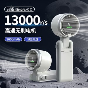 N607 Handheld <b>Fan</b> <b>Mini</b> Foldable Neck Wearable Portable <b>Fan</b> With Digital Display Brushless Motor <b>USB</b> Power White Green Black - Product Image 2