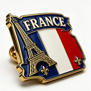 Pin Metálico de la Torre Eiffel de Francia, Chapado en Oro, Forma Irregular, Esmalte Duro, Aleación de Zinc, Insignia de Recuerdo - Product Image 4
