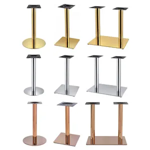 Masa üsleri altın lüks krom Modern yuvarlak lale Bar kahve yemek yemek için Metal paslanmaz çelik masa mobilya ayakları masa