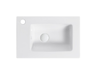 Lavabo de Baño Moderno de Porcelana Pulida con Borde Delgado, Fácil de Limpiar, con Soporte para Grifo de un Solo Orificio, para Uso en Apartamentos