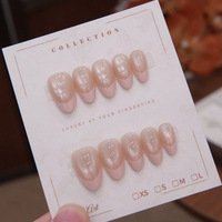 Uñas Acrílicas Hechas a Mano de Color Sólido con Efecto Ojo de Gato, Paquete de 10 Uñas Postizas al por Mayor, Uñas a Presión