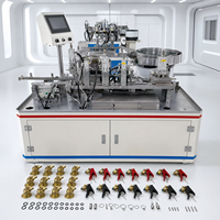Ligne de production de vannes d'extincteurs avec système pneumatique, insertion de noyaux de vanne et inspection visuelle