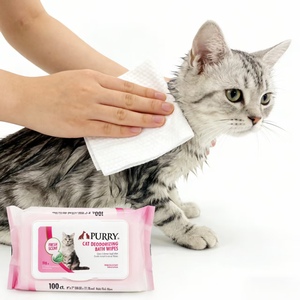 Salviette Deodoranti PURRY per Gatti 100 Pezzi (Specialmente per Gattini) - Product Image 1