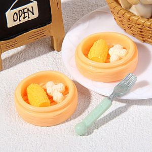 Piccoli giocattoli di cibo per la colazione in stile cinese in resina simulata panini gnocchi Cantonese tè del mattino fai da te dipinti a mano artistici - Product Image 5