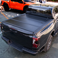 Couverture de benne de camion pliable en quatre parties en aluminium imperméable pour GMC Silverado 5,8 pi/6,4 pi Chevrolet Colorado Toyota Ranger