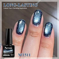 MTSSII 7ml Gel Magnétique Marron Brillant UV LED Soak Off Vernis Gel Cristal Gel Nude Magnétique Effet Œil de Chat pour Ongles