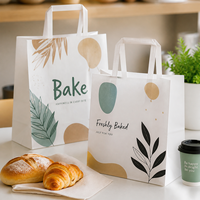 Sac en papier brun SOS, sac en papier kraft blanc, emballage alimentaire pour traiteur, faible MOQ, commande d'essai pour livraison et enlèvement
