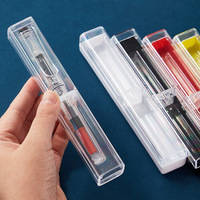 Étui à stylos rectangulaire en acrylique transparent pour stylos-plumes en iridium, boîte de rangement et coffret cadeau en plastique, vente en gros fabricant