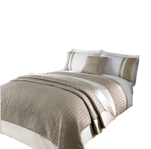 Ordinateur fleur broderie coton rayures hôtel linge de lit pour les hôtels - Product Image 1
