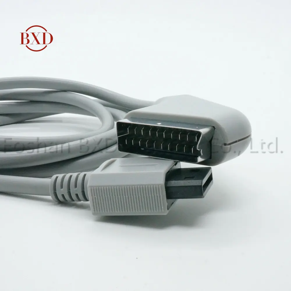 Cable Scart gris para Wii/Wii U, Cable de 1,8 m para vídeo HD, TV, AV, para Wii/Wii U
