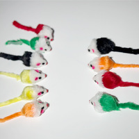 Jouet pour chat classique réaliste, simulation de petite souris, son de froissement, jouet interactif mignon, queue colorée en peluche, non imperméable, pour la dentition