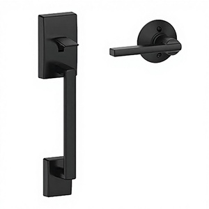 Schlage FE285 Cen 622 LAT Century มือจับประตูทางเข้าครึ่งล่างพร้อมก้านละติจูดสีดำด้านติดตั้งง่าย - Product Image 3