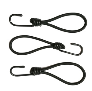 Cabos pretos do Bungee revestido do PVC com um gancho Cordas pretas do empacotamento do círculo - Product Image 1
