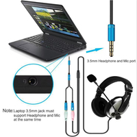 Cable AUX de 3.5mm para Auriculares, 1 Hembra a 2 Machos, Cable Divisor de Audio Estéreo en Y