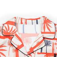 Ensemble élégant pour femmes en satin de soie à fleurs, 2 pièces, thermique, manches courtes, pantalon de pyjama, printemps-été