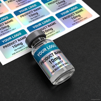 Étiquettes de flacons holographiques personnalisées Autocollant en vinyle imperméable pour flacon en verre de 3 ml 5 ml 10 ml