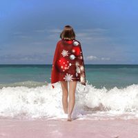 Christmas Theme Microfiber Beach Towel Quick Dry Luxury Hotel Quality with Red Snowflake Modern Style Soft Absorbent Suede