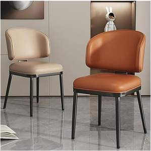 Silla moderna de <span class=keywords><strong>cocina</strong></span> y comedor Deko con patas metálicas, silla lateral tapizada de piel sintética para sala de estar (F), 1 año de garantía - Product Image 2