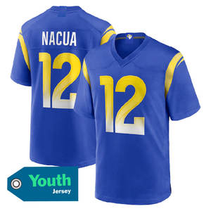 Jersey Anak Muda Los Angeles 12 Puka Nacua 17 Davante Adams 9 Stafford 8 #   Jersey Sepak Bola Amerika Serikat Edisi Terbatas Jahitan Versi Khusus - Product Image 2