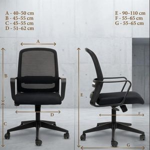 Customized Black Ergonomic Executive Office <b>Chair</b> Bow Armrest <b>Wing</b> <b>Back</b> Comfortable Modern Design Mesh Fabric Revolving - Product Image 5