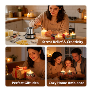 Tarro de vela personalizado con tapa, embalaje de lujo para rellenar con cera perfumada, programa de merchandising minorista de marca privada - Product Image 3