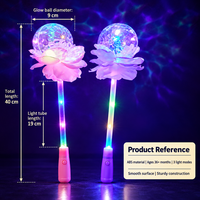 Baguette Lumineuse Étoilée, Baguette Magique Fleurie en ABS avec 3 Modes pour Fêtes, Événements Festifs, Jouets pour Enfants et Spectacles Nocturnes