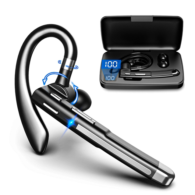 ENC Ear-Hook Dualable Hands-Free Headphones with Built-in Mic for Work Trucker Office Meeting Business Earphones