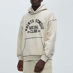 Sweat-shirts à capuche 100% coton personnalisés pour hommes impression bouffante sweat à capuche point inversé pour la saison d'automne - Product Image 5