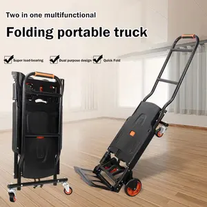 New Hot Selling 2-in-1 Handcart For Transportation Shopping Quiet Outdoor Portable Flatbed Truck