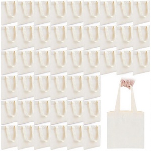 Sacs fourre-tout en toile de coton robustes, personnalisables avec logo imprimé, écologiques, motif lettres, petite taille pour femmes, usage supermarché, vente en gros - Product Image 1