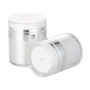 Récipient de soins de la peau cosmétique vide pot de crème rond sans air acrylique - Product Image 2