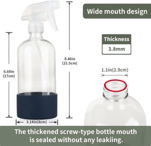 Silicone Sleeve Protection Cover for 250ml/500ml Plastic Clear Glass Spray Bottles for <b>Tea</b> <b>Cups</b> & <b>Saucers</b> Back School Essential - Product Image 2