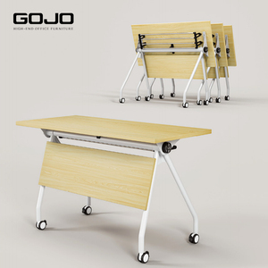 Table de formation modulaire moderne à plateau rabattable, <span class=keywords><strong>bureau</strong></span> de conférence <span class=keywords><strong>pliable</strong></span> mobile avec <span class=keywords><strong>roulettes</strong></span> pour <span class=keywords><strong>bureau</strong></span>, salle de classe, réunion - Product Image 2