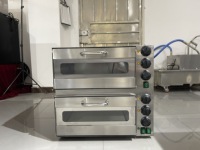Four à pizza électrique commercial à 2 niveaux en acier inoxydable, four de comptoir pour boulangerie, puissance 3KW, 220V, pour restaurant, cantine, pizza, pain