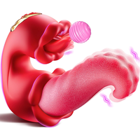 Vibrateur multifonctionnel 10 modes de léchage, masseur sexuel point G, stimulateur clitoridien, godemiché à forte poussée