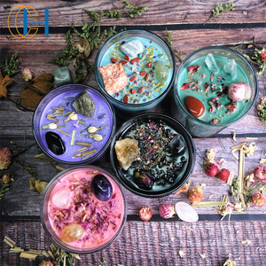 C&amp;H Custom Hand Poured Natural Healing Energy Crystal <strong>Herbs</strong> <strong>Witchcraft</strong> Magic Ritual Soy Scented Candle - Product Image 1