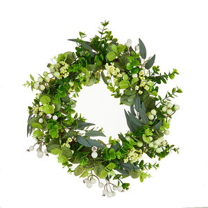 Guirlande et couronne de fleurs artificielles minimalistes de haute qualité pour la décoration murale, de portes, de fêtes et de remises de diplômes - Product Image 3