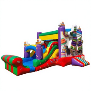Casa de Brinco Inflable Combinada Húmeda/Seca Fiesta con Tobogán, Ecológica, Tamaño Personalizable, Alquiler Comercial para Fiestas - Product Image 1