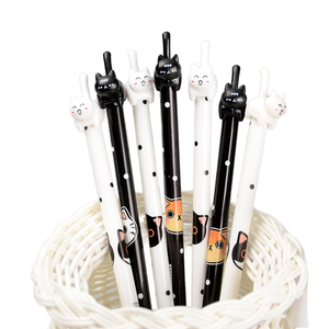Pluma estilográfica neutra para oficina de estudiantes, 0,5mm de ancho de escritura, premio de cola de gato saltador de plástico de la tienda de papelería - Product Image 1