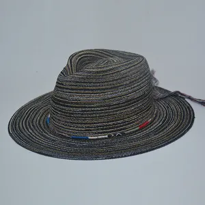 Señoras plegable más amplia ala sombrero Fedora sombrero de paja