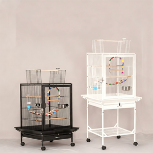 Cages à oiseaux en fil métallique en fer faciles à nettoyer pour perruches, canaris, perroquets - Cage à oiseaux en métal - Product Image 1