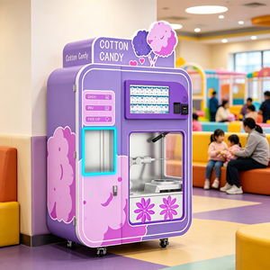 Machine à Barbe à Papa Commerciale Entièrement Automatique de 32 Pouces avec Écran Tactile et Paiement Multi-mode, Modèle Robot pour Barbe à Papa en Forme de Fleur - Product Image 1