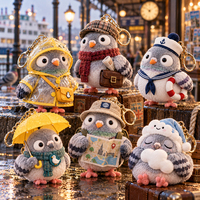 Porte-clés en peluche pigeon pour jours de pluie, breloques de sac de voyage en forme d'oiseau, vente en gros pour souvenirs de gare, cadeaux saisonniers et boutiques de cadeaux