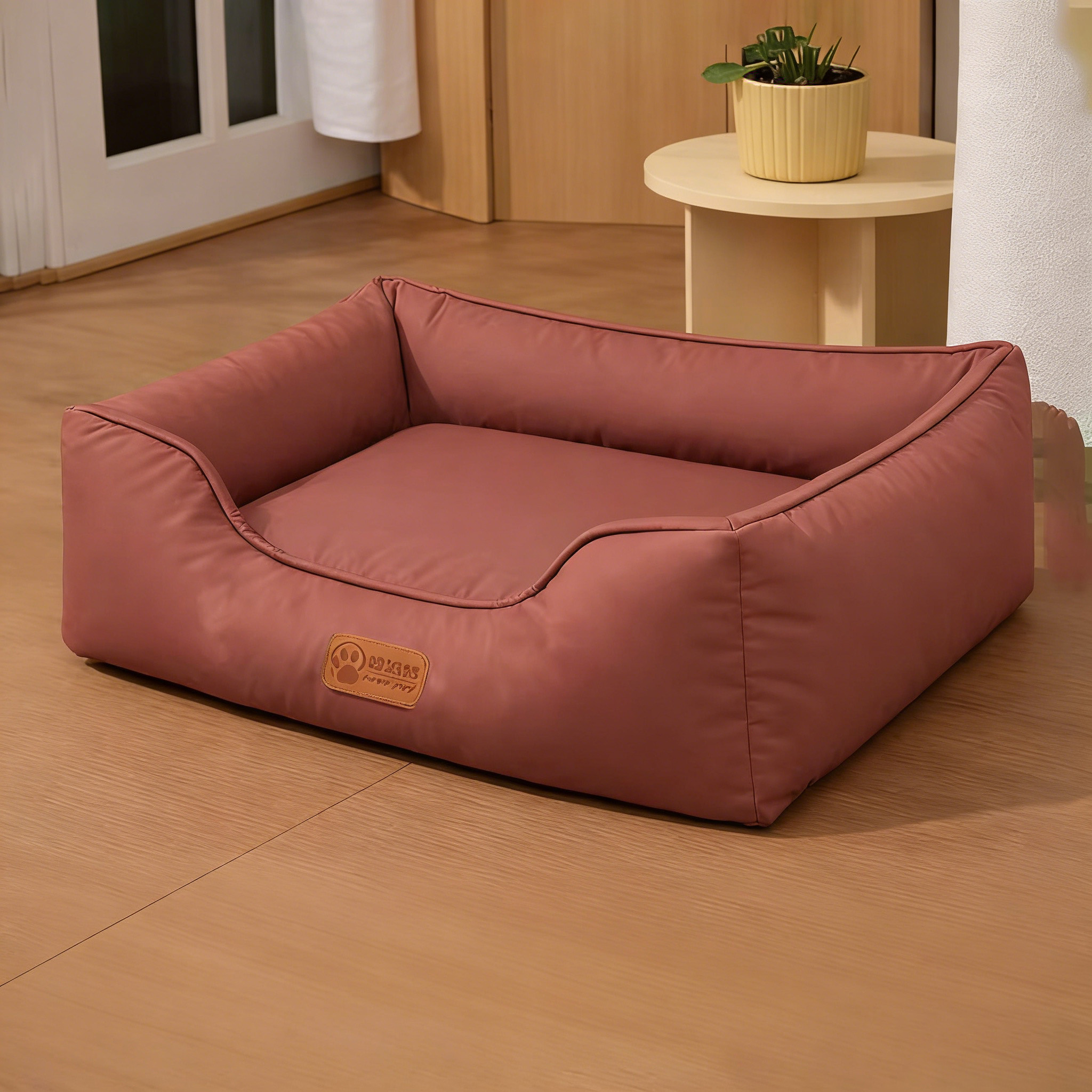 cat scratch leather-dull rose pink
